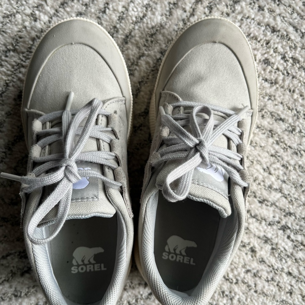 Sorel Cream and Gray Handcrafted Sneakers